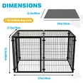 thumbnail image 2 of Wdmiya Large Dog Crate, 57 Inch Metal Kennel for Medium and Small Dogs, Safe Indoor & Outdoor XL Big Puppy Bottomless Cage with Comfort Mat, Pet Playpen Yard, Dog Fence Playpen, Black, 2 of 7