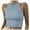Blue, variant on Kureaily Short Tops Solid Women's Vest Color Sleeveless Tank Neck Round Women's Blouse Summer Sleeveless Tanks