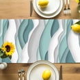 thumbnail image 4 of Table Runner Turquoise Ocean Table Decoration for Kitchen Dinning Abstract Waves Table Decoration for Indoor Outdoor Party Wedding Decor 13x90inch, 4 of 7