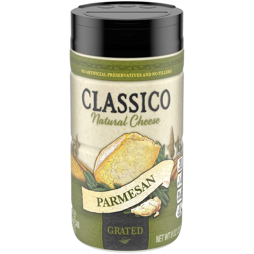 Classico Parmesan Grated Natural Cheese, 8 oz Shaker