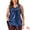 Blue, variant on DARING DIVA Women's Plus Sleeveless Sparkle Sequin V Neck Tank Top 1X Gold