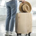 thumbnail image 3 of Stretch Luggage Cover M(22-24in)– Elastic Travel Suitcase Protector with Handle Openings & Bottom Closure, Washable Polyester Spandex Suitcases Cover, Wood Grain Print, 3 of 5