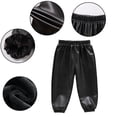 thumbnail image 3 of Beautyzll Kids Boys Winter Fall Leather Pants 2-9T Toddler Baby Youth Solid Color Thick Fleece Lined Faux Leather Trouser, 3 of 11