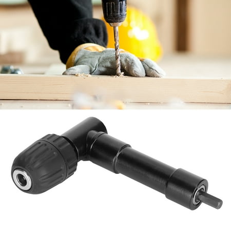 

Tebru Drill Accessory Right Angle Drill Attachment Adapter 90 Degrees Drilling Extension Chuck Tools Black 90 Degrees Drilling Extension