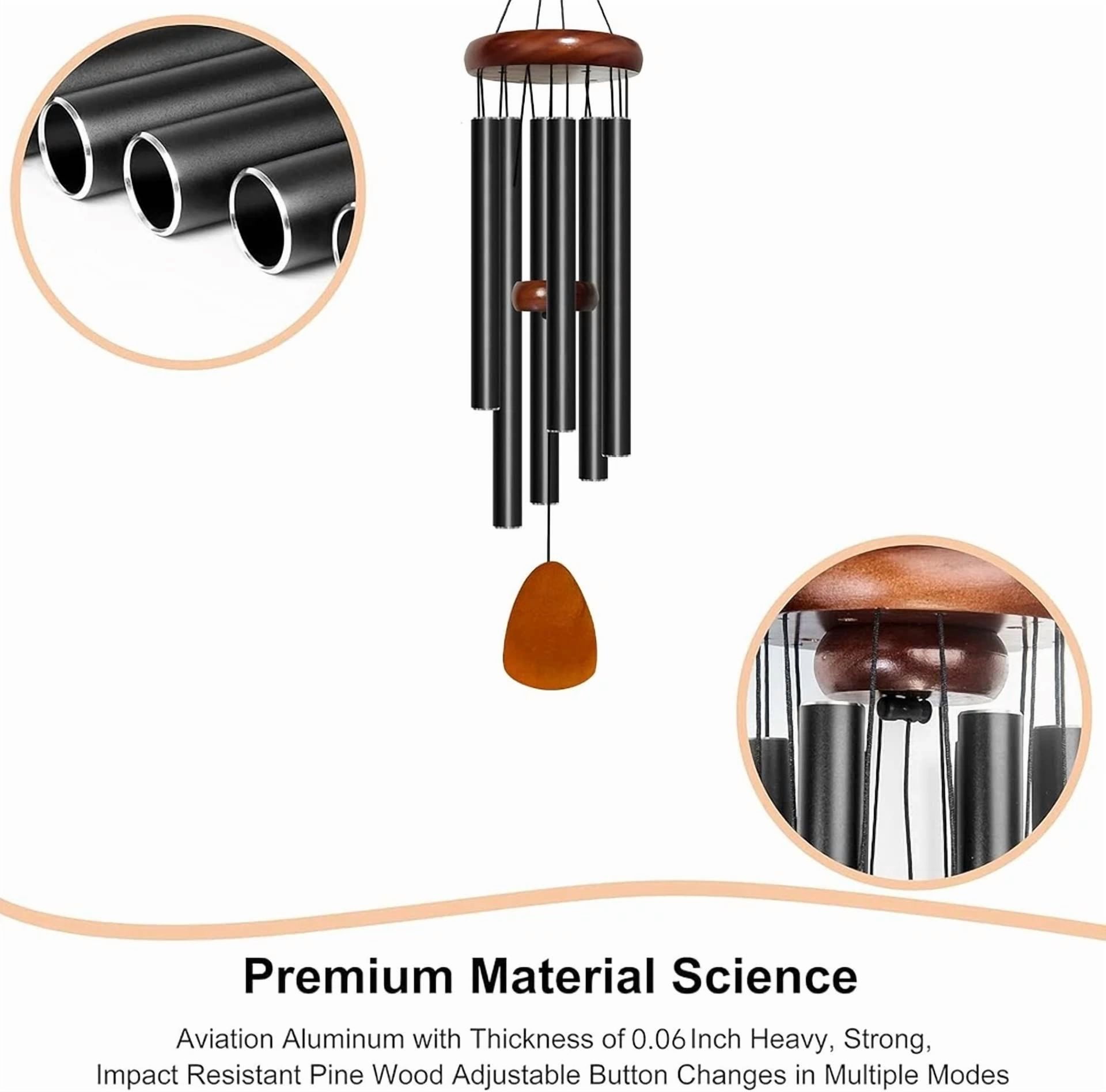 PURELY- Wind Chimes Large Deep Tone Chapel Bells 6 Tubes Outdoor Garden Home Decor Gift