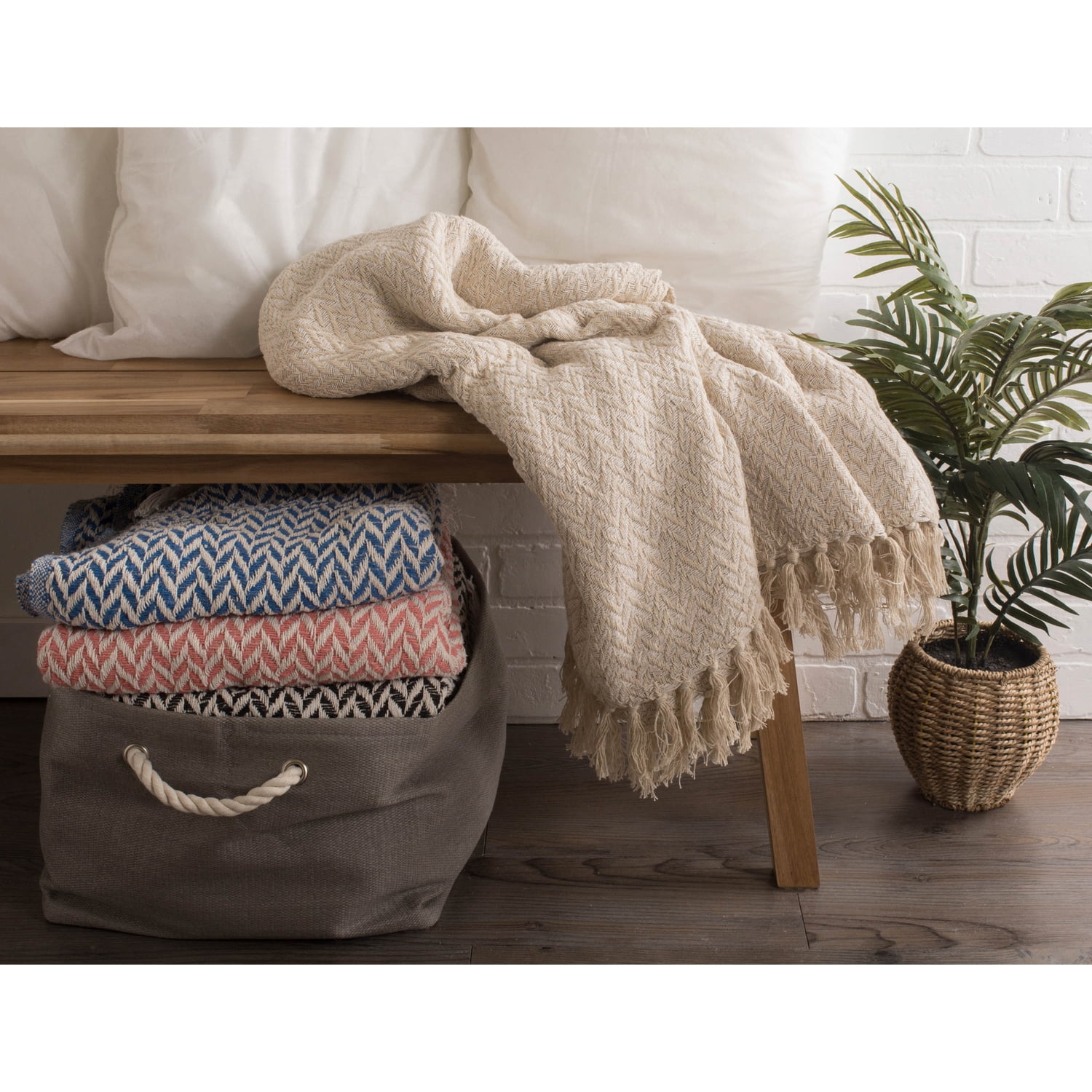 Blush Pink Zig-Zag Throw