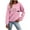 Pink, variant on Wancir Women's Graphic Print Sweatshirt Long Sleeve Cute Los Angeles Crewneck Oversized Tops for Teen Girl 2024