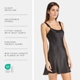 thumbnail image 2 of Fishers Finery Women's 100% Pure Mulberry Silk Chemise; Nightgown (Black, XL), 2 of 6