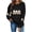Black, variant on Womens Crewneck Sweatshirt Halloween Ghost Print T Shirt Spooky Season Long Slevve Tops Fall Tee Shirts Army Green M