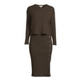 thumbnail image 6 of Time and Tru Women's Rib Knit Long Sleeve Top and Midi Skirt Set, 2-Piece , Sizes XS-XXL, 6 of 6