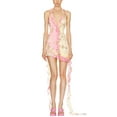 thumbnail image 2 of KelaJuan Women Sleeveless Dress Butterfly Print Contrast Color Deep V-Neck Halter Neck Ruffles Dress, 2 of 6