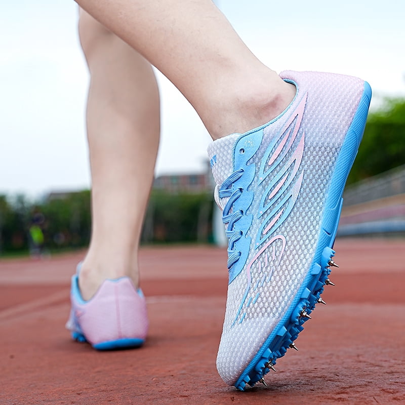 Track Spikes Shoes Mens Womens Mesh Track and Field Athletics Sneakers Boys Girls Training Sprint Racing Track Shoes
