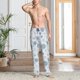 thumbnail image 2 of Fotbe Retro ice blue snowflakes Pantalones de Pijama para Hombre, Pantalones de Dormir, Pantalones de Casa con Cintura Ajustable y Bolsillos-Small, 2 of 6