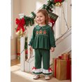 thumbnail image 3 of RUINIXCW Toddler Baby Girl Christmas Outfit Long Sleeve Tops and Bell Bottoms 2Pcs, 3 of 8