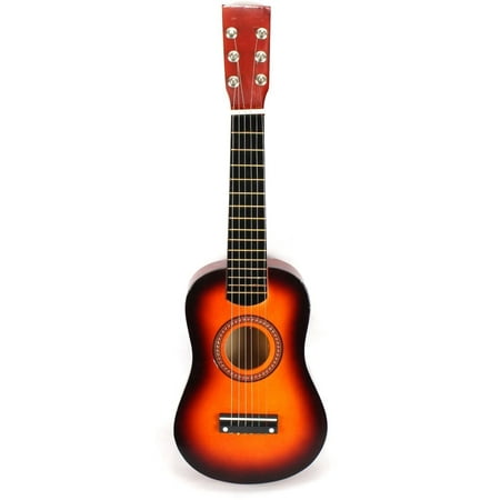 Acoustic Classic Rock 'N' Roll 6 Stringed Toy Guitar Musical Instrument w/ Guitar Pick, Extra Guitar String (Orange)