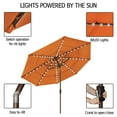 EliteShade Sunbrella Solar 9ft 3 Tiers Market Umbrella with 80 LED