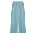 thumbnail image 4 of Mnyotv Casual Elastic Waisted Sweatpants Girls Stylish Wide Leg Pants Basic Solid Trousers Size 9-10Y, 4 of 6
