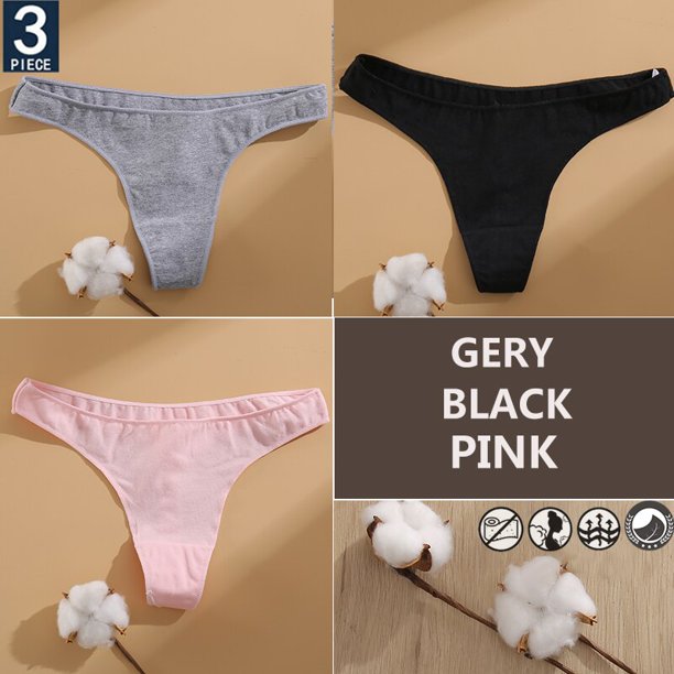 finetoo 3 unids/set algodón lencería mujer g-string ropa interior 7 colores sólidos señoras bragas mujer baja altura mujer tanga calzoncillospangjing