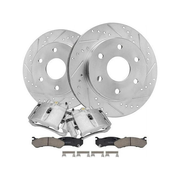 Front Brake Pad Rotor and Caliper Set - Compatible with 1999 - 2006 Chevy Silverado 1500 2000 2001 2002 2003 2004 2005
