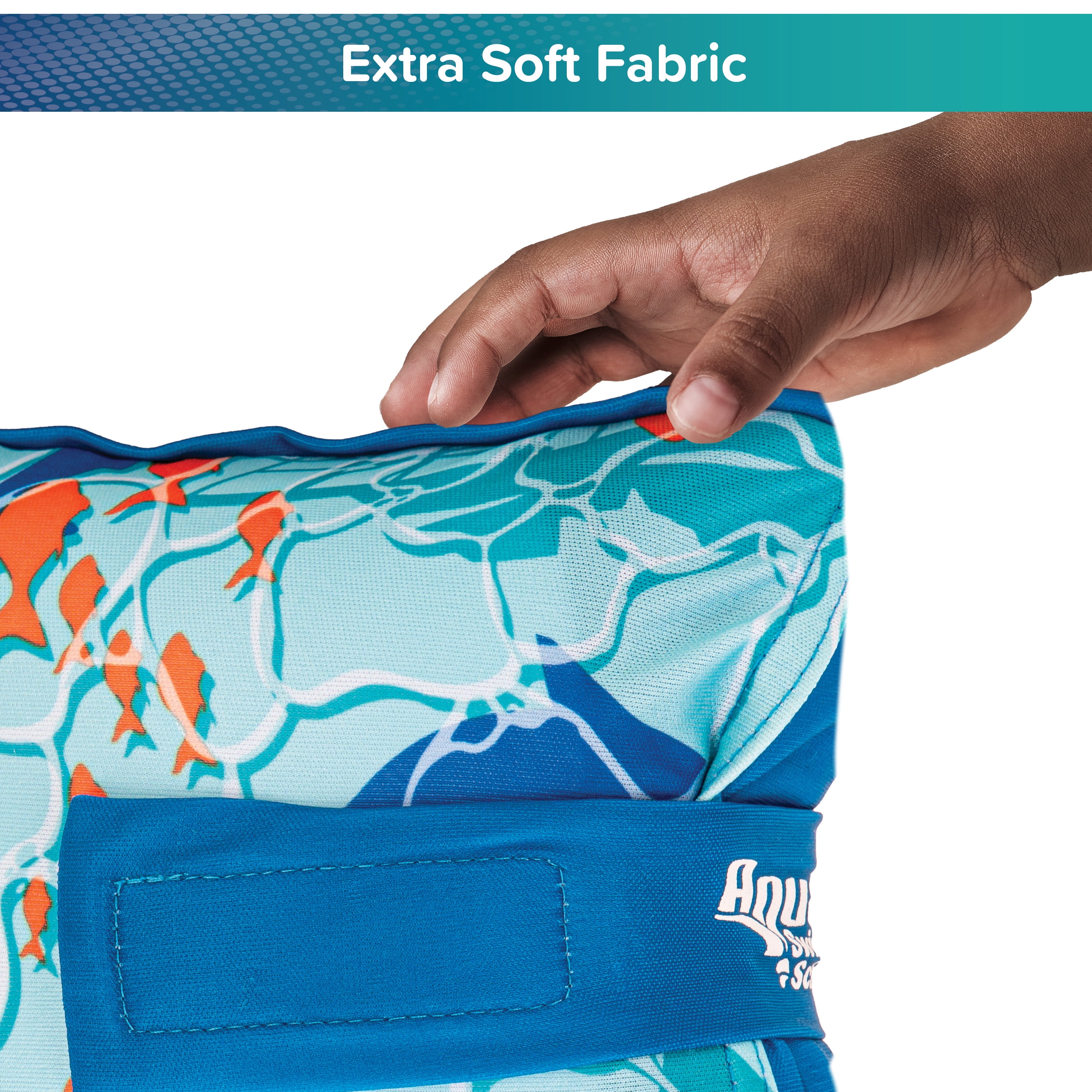 SwimSchool Adjustable Fabric Arm Pool Floats for Children 50-80 lb, Unisex, Blue