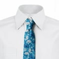 thumbnail image 3 of Men's Tie, Butterflies Flowers Pattern, 3.7", Azure Blue Coral, by Ambesonne, 3 of 4