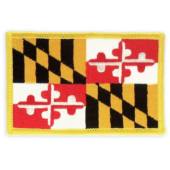 PinMart's Embroidered US State Flag Patch- Maryland Flag