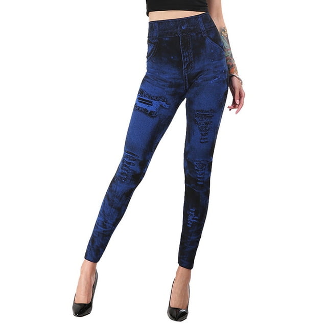 faux denim leggings