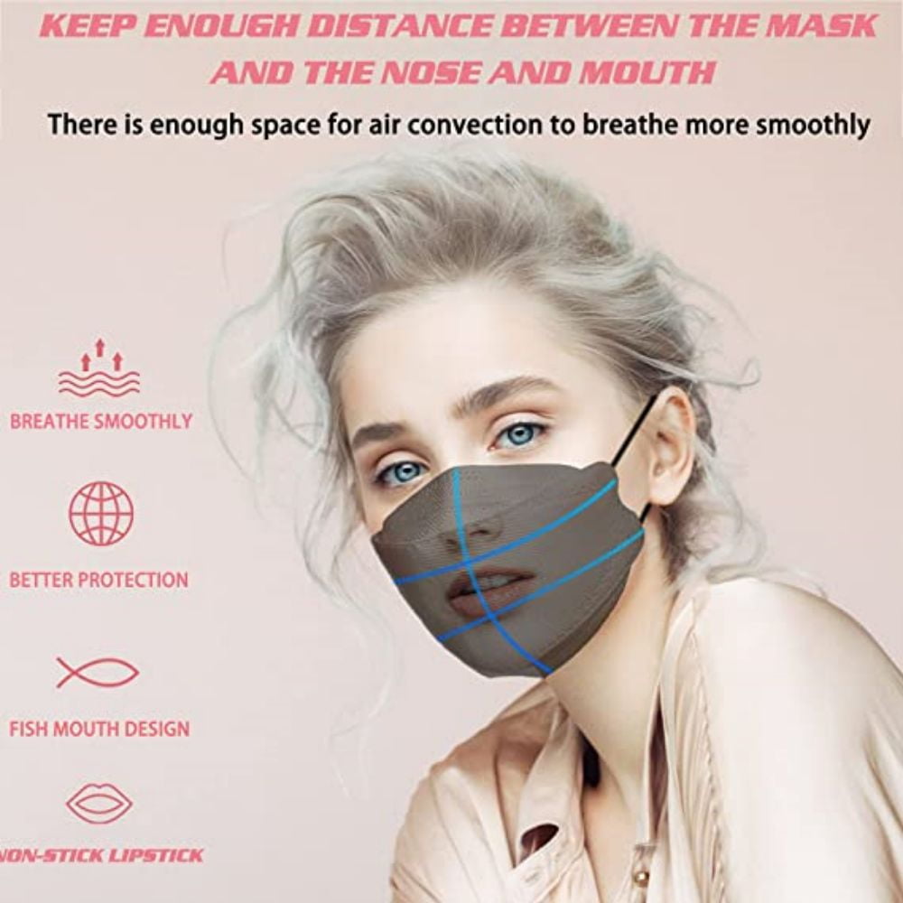Korea Adult Disposable Pink K.F94 Face Mask , 4-Layer Filters Protection Lightweight Comfortable Sports Workout Face Masks Protective Nose Mouth Covering Dust , for Male Female 50 Pack