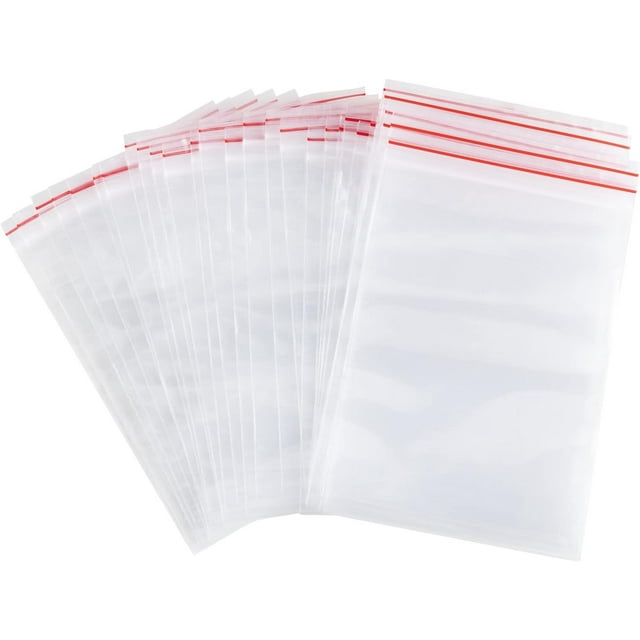 Paquete de 100 bolsas Ziploc de plástico transparentes resellables (8 x 12)