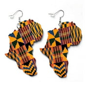 Africa Map Earrings (Multi-Color)