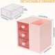 thumbnail image 2 of Desk Pencil Pen Holder , Office Desk Organizers Desktop Storage Pen Organizers with 3 Independent Drawers, 2 of 4