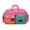 Pink, variant on Color Block Multi Pocket Travel Tote Bag, Large Capacity Canvas Handbag with Detachable Shoulder Strap for Maternity Daily Travel Light Black