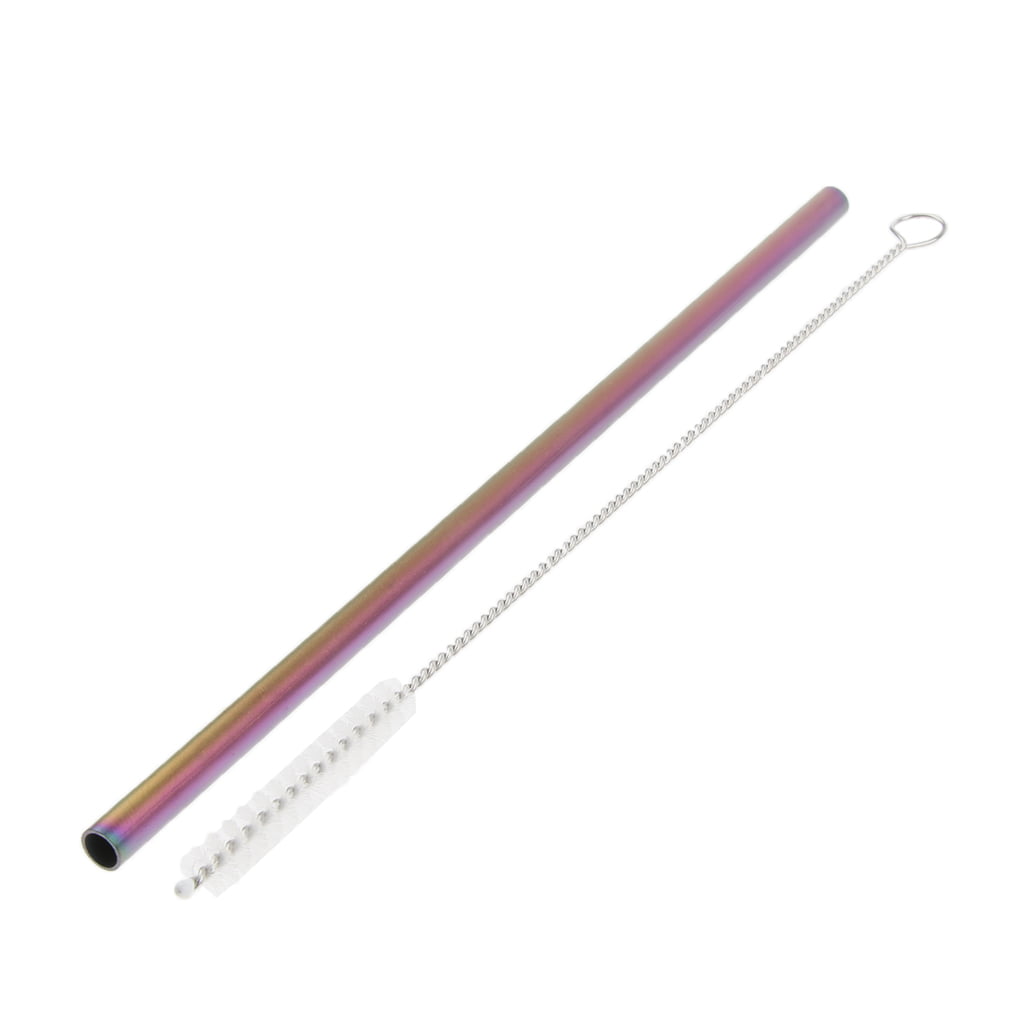 Cleaning Brush Straight/Bent Type Strong Pure Titanium Drinking Straw 6mm 
