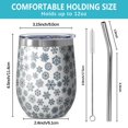 thumbnail image 5 of 12oz Stemless Wine Tumblers Blue Christmas Snowflake Pattern Vacuum Insulated Stainless Steel Travel Tumbler Cups Mug with Lid and Straw for Champaign,Cocktail,Beer with Cleaning Brush, 5 of 5