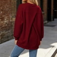 thumbnail image 6 of Horkkom Crew Neck Sweatshirts Women Casual Oversized Solid Color Tops Fall Loose Pullover Sweatshirts with Pockets XXL, 6 of 7