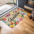 thumbnail image 4 of Floral Decor Door Mat Welcome Flowers Doormat Non Slip Colorful Entrance Reusable Home for Spring Summer Decor Front Door Mats Indoor Outdoor Rug 17"x30", 4 of 6