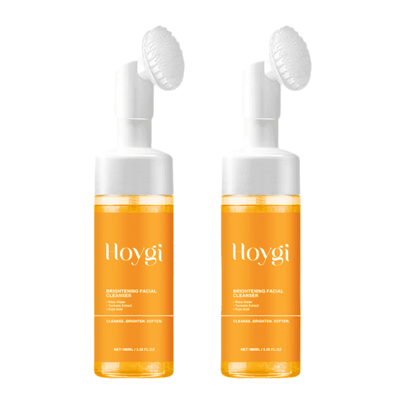 2pcs/pack NEW - Hoygi Turmeric   Kojic Acid Foaming Facial Cleanser   Silicone Brush Cleansing Skincare, Skin Repair, Dark Spot Reducer, Gentle Comfort Facial Cleansing