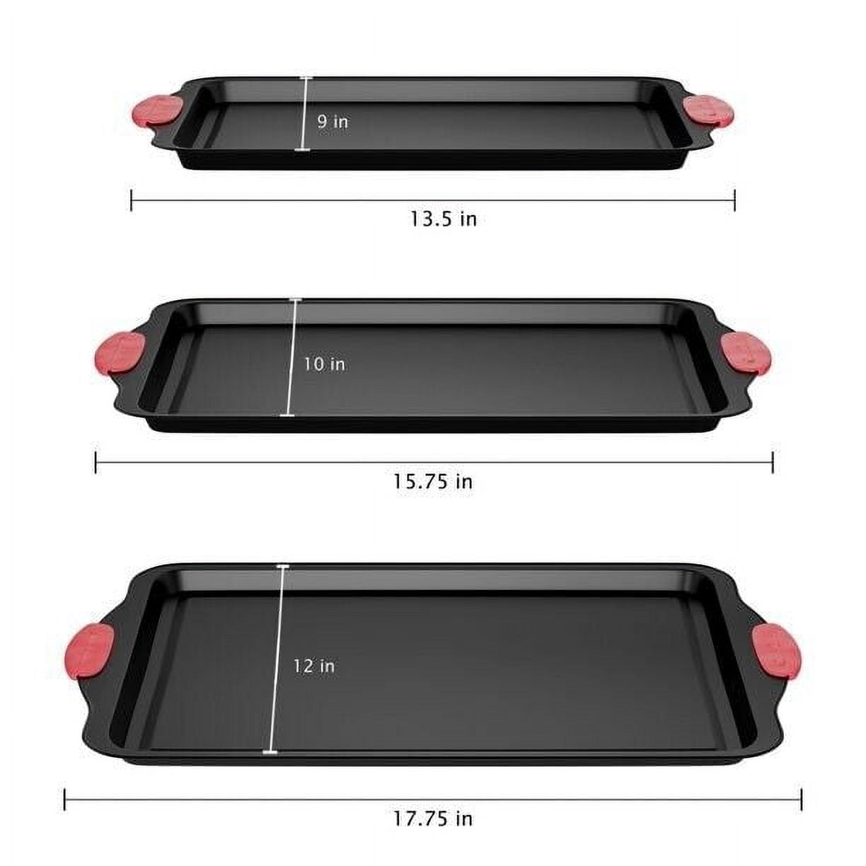 Classic Cuisine Baking Pans 3 Piece Nonstick Cookie Sheet Set - Black