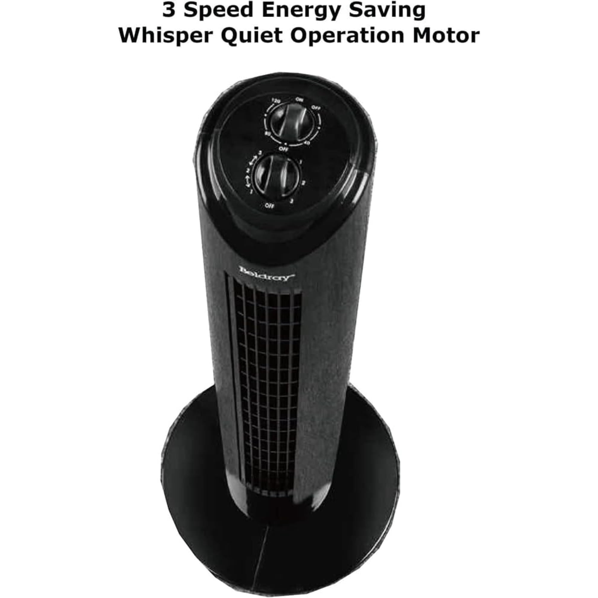 OPTIMUS F-8449BK 32 Inch 3-Speed Home Oscillating Tower Fan With Timer, Black