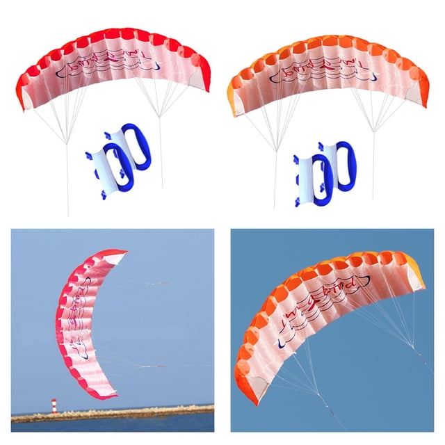 2x Doble Línea de para Surf Trainer Parafoil Cometas Paracaídas para Entrenamiento de surf Deportes Acuáticos Al Aire Li Soledad Cometa acrobática de surf