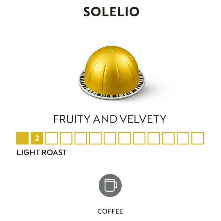 Nespresso Vertuo Solelio, Light Roast Coffee Pods, 40 Ct (4 Boxes