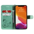 thumbnail image 6 of Compatible With iPhone 13 Wallet Case Full Coverage Dustproof Card Pocket PU Leather Cute Flower Knurling Wrist Strap Shockproof Lightweight Luxury Phone Cover,Green, 6 of 11