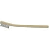 Small Hand Scratch Brush, 6-3/4 in, 6 X 9 Rows, Crimped Aluminum Wire Bristle, Wood Handle
