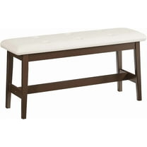 Dining Bench, Bamboo Dining Room Bench with PU Leather Upholstered Seat, for Kitchen, Living Room, Hallway, Kitchen, Entryway, Beige and Brown CE13CD01