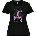 thumbnail image 3 of Inktastic If the Hat Fits Halloween Witch Hat and Bats Women's Plus Size T-Shirt, 3 of 5