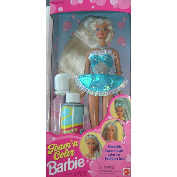 Foam 'N Color Barbie Washable Foamin Hair Color for Bathtime Fun