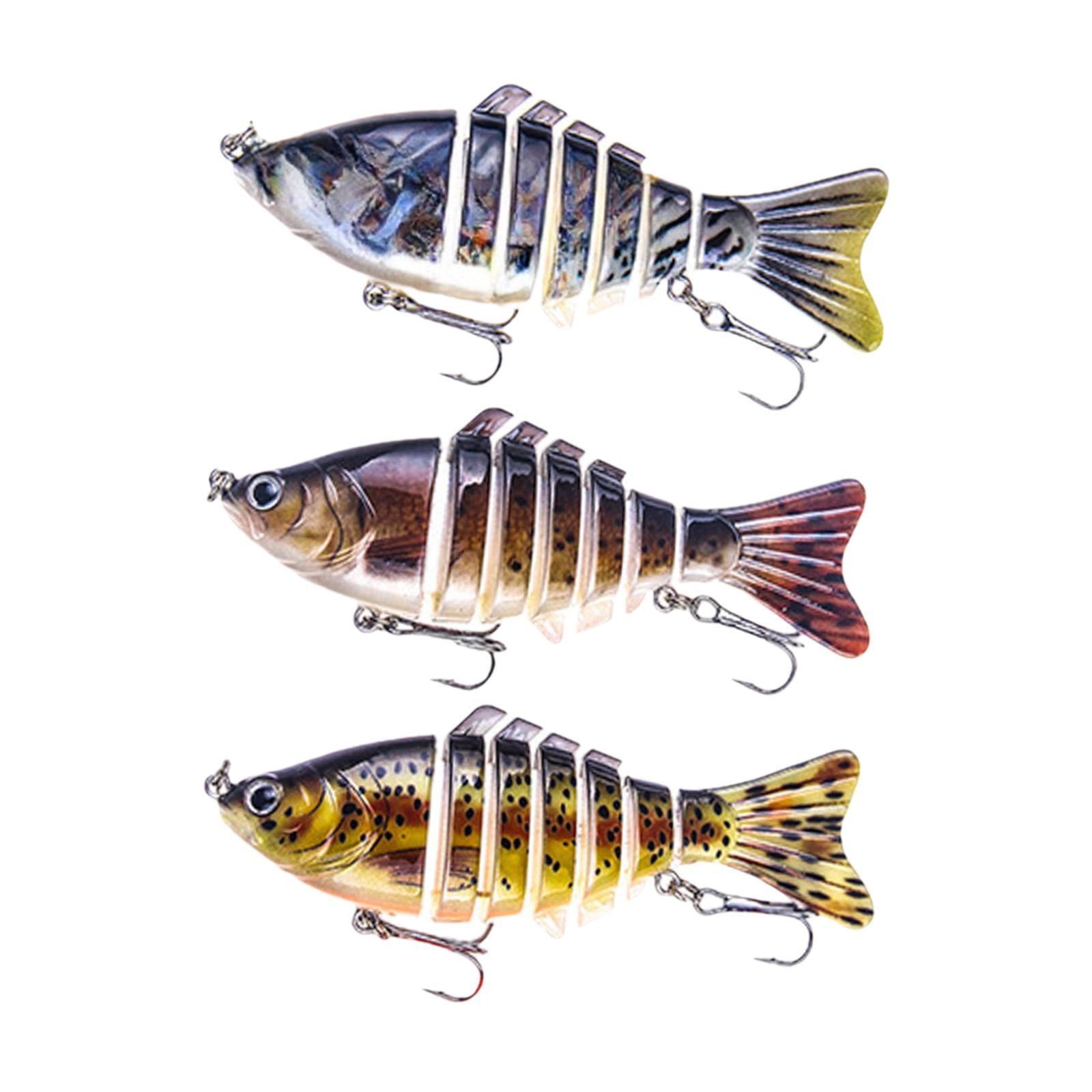 koolsoo 3x Fishing Lures Fishing Baits Crankbait Equipment Gifts Hard Lures Swimbaits for Bass Freshwater and Saltwater Crappie Perch A