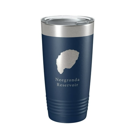 

Neegronda Reservoir Tumbler Lake Map Travel Mug Insulated Laser Engraved Coffee Cup Colorado 20 oz Navy Blue