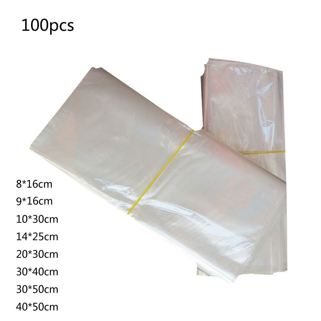 Clear 100 Pack PVC Heat Shrink Wrap Bags 4x8 inch Odorless 100 Guage 