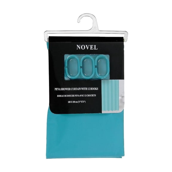Peva Shower Curtain With 12 C Hooks (71X71) (Blue)